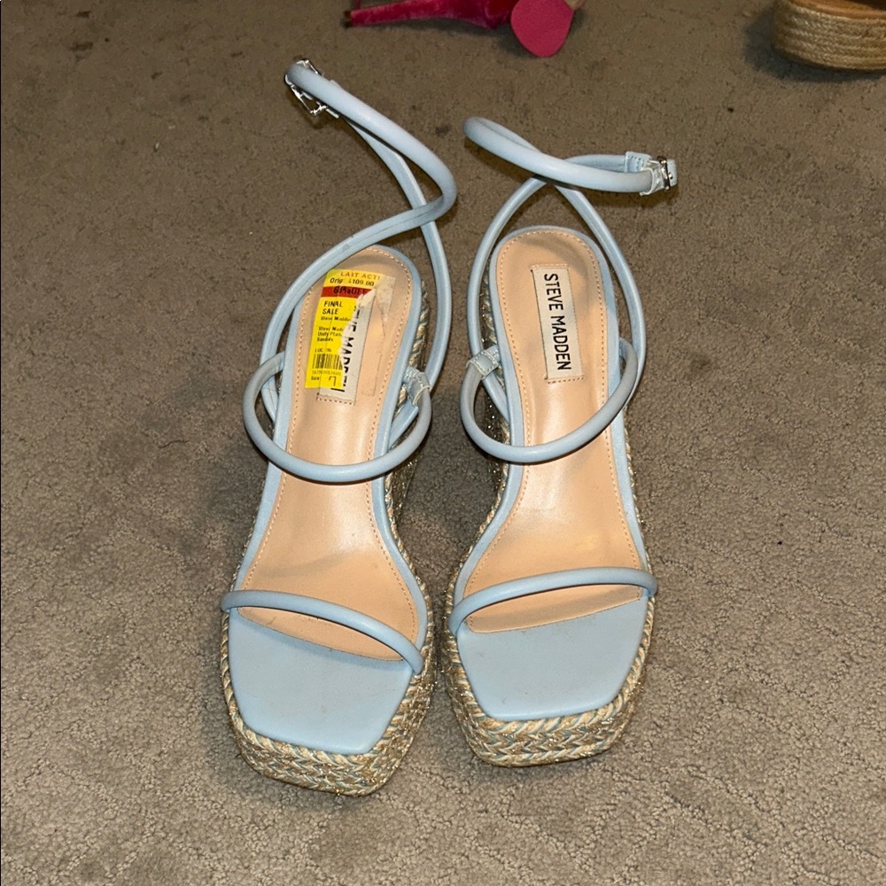 Steve Madden Sky Blue Espadrille Wedge Sandals